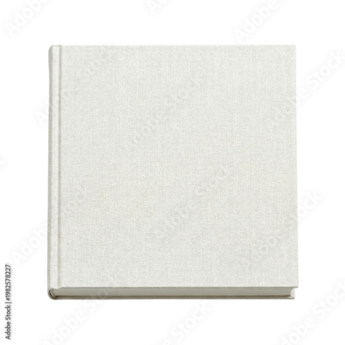 Quadro su tela Blank white square book cover with fabric texture