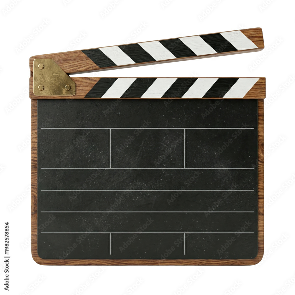 Fototapeta premium Vintage wooden film clapperboard for movie production