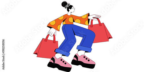 Shopping bag icon with a gift box and stars, representing online shopping and e-commerce. featuring retail, present, delivery with package and