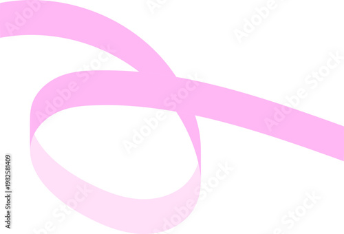 심플하고 사랑스러운 핑크 리본 끈 고리 2D 플랫 벡터 일러스트