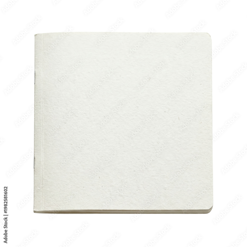 Fototapeta premium Blank square sketchbook with white textured paper
