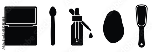 Modern collection of cosmetic and personal care glyph icons, perfect for web, app, and print usage in healthcare and beauty product designs