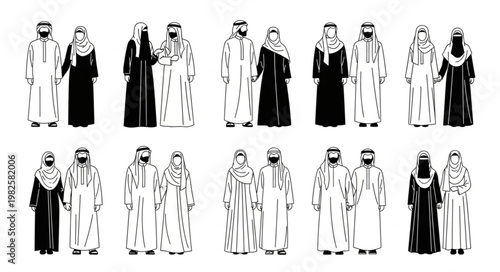Traditional Arab Clothing - A Collection of Diverse Attire.