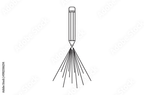 Creative Pencil Drawing with Bursting Lines