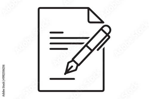 Document Signing and Writing Icon