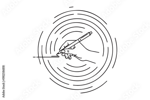 Hand Writing with Circular Motion Effect