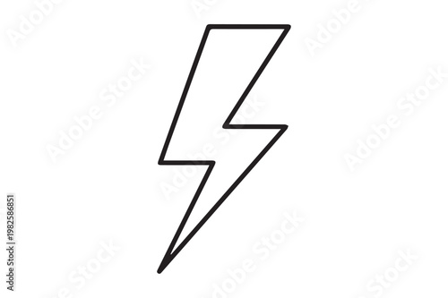Simple Outline Lightning Bolt Symbol