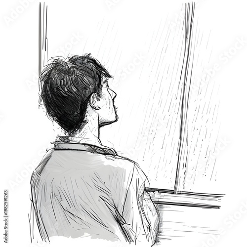 looking at rain through a window