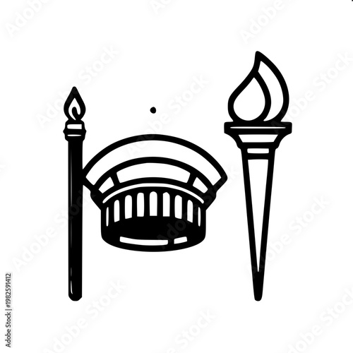 Historical Torch Flame of Liberty Silhouette