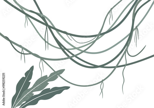Jungle vines and tropical leaves create a lush, green background for your designs