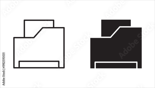 Set of line icons related to archive, inbox document, folder, Vector illustration. transparent
