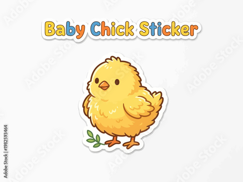 Adorable Baby Chick Sticker Design for Crafts and Decorations