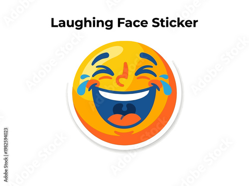Joyful Emoji Sticker A Vibrant and Expressive Design for Personalization and Fun