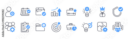 Business Corporate Icons Collection. Office productivity vector icon set