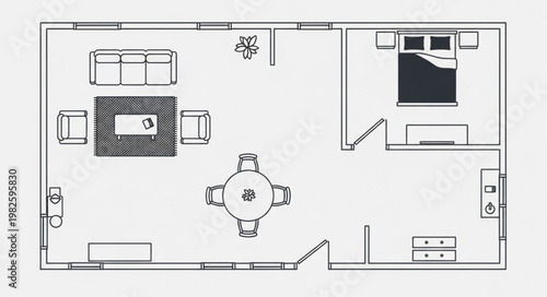 Modern Apartment Floor Plan Layout Design.