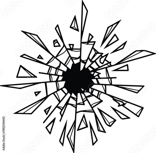 Cracked Glass Effect Vector Illustration for Creative Design