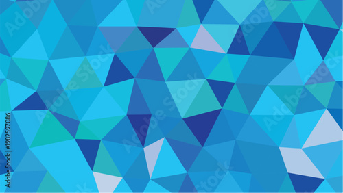 Bild auf Leinwand A dazzling geometric mosaic formed by diverse shades of blue and aqua triangles