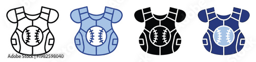 Baseball catcher chest protector graphic asset for sportsthemed projects game interface elements and athletic equipment representations