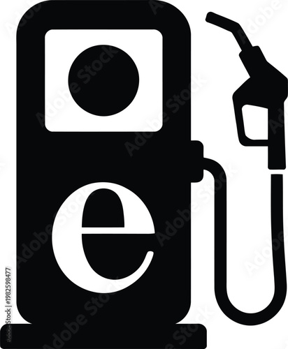 Electric car charging station symbol on transparent background vector.