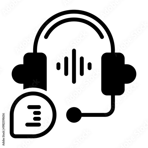 costumer service icon, glyph icon style