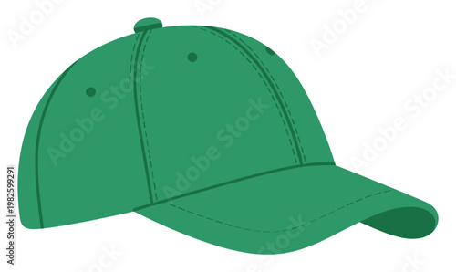 Vibrant green baseball cap for sports and casual wear representing outdoor activities and team spirit ideal for modern apparel branding and promotional graphics