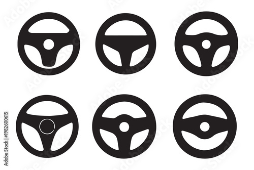 Road direction icons set with arrows, intersections and roundabout symbols,