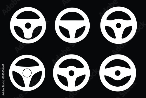 Road direction icons set with arrows, intersections and roundabout symbols,
