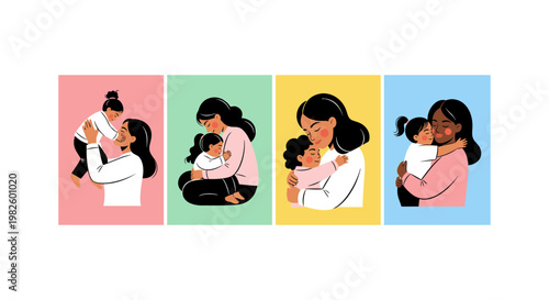 Of four diverse women in different colored frames brushing teeth woman toothbrush toothpaste mouthwash