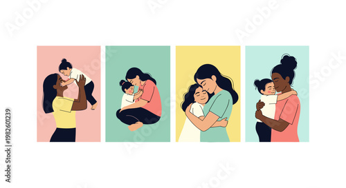 Four diverse women in casual wear sitting on a couch, reading books and using smartphones woman girl