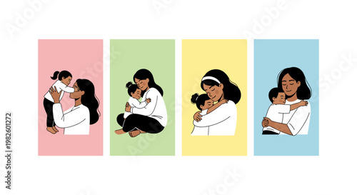 Four diverse women in business attire collaborating around a table with documents and a laptop collaboration