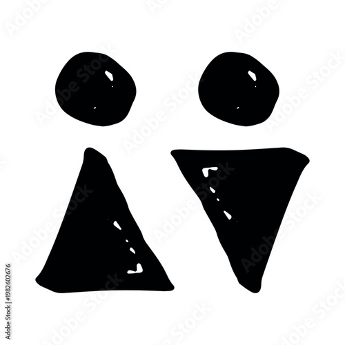 Hand drawn female and male gender identity sign Girls and boys Man and woman pictogram Lady and gentleman for restroom, toilet, washroom, lavatory, closet, WC, bathroom, door sticker