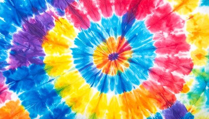 A colorful spiral tie-dye pattern on a white background (1)