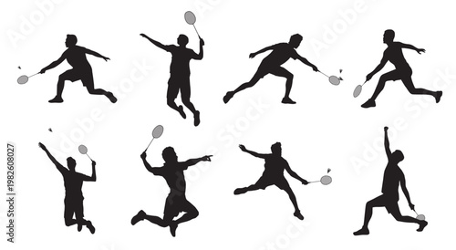 male badminton player badminton silhouette badminton clipart