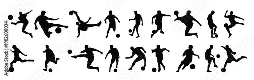 male football players silhouette 