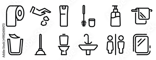 set of black vector icons isolated against white