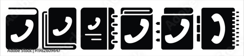 phone book icon set 