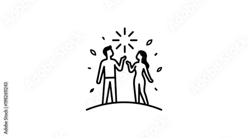 Couple Gazing at a Cosmic Spark