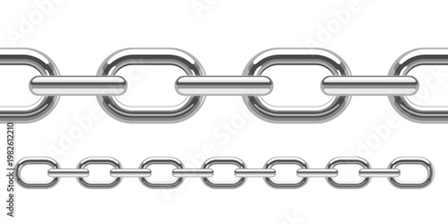 Interlocking Metal Links: Chain Pattern on Seamless White Background