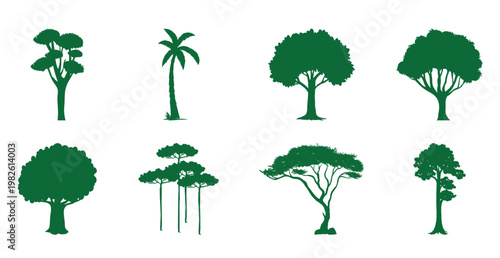 tree silhouettes set
