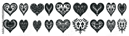 valentines day love heart symbol ions set vector 