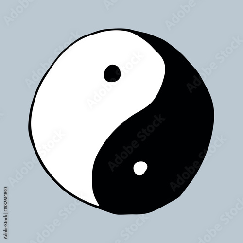 Hand drawn yin yang symbol Zen and Tao Harmony and balance Black and white yin and yang sign Taichi, Taoism, Buddhism, Japan, Chinese, Asian, yoga, meditation, karma, peace, dualism