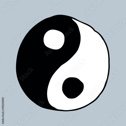 Hand drawn yin yang symbol Zen and Tao Harmony and balance Black and white yin and yang sign Taichi, Taoism, Buddhism, Japan, Chinese, Asian, yoga, meditation, karma, peace, dualism