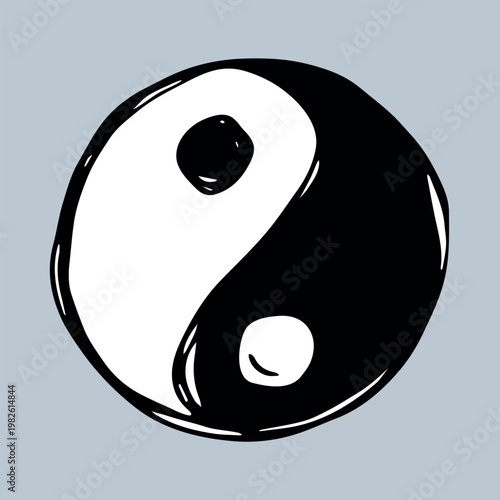 Hand drawn yin yang symbol Zen and Tao Harmony and balance Black and white yin and yang sign Taichi, Taoism, Buddhism, Japan, Chinese, Asian, yoga, meditation, karma, peace, dualism