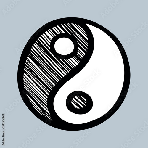 Hand drawn yin yang symbol Zen and Tao Harmony and balance Black and white yin and yang sign Taichi, Taoism, Buddhism, Japan, Chinese, Asian, yoga, meditation, karma, peace, dualism