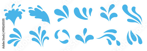 water splash set of water splashing liquid droplets