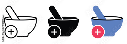 Pharmacy icon showing a clean drugstore and medication symbol for medical and healthcare use, with stroke, filled, and colored vector illustration