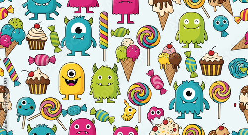 Baking Whisk Illustration with Cookie Monster Vector Style for Kitchen Design Elements