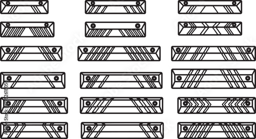 A collection of highly reflective road markers, each bearing a unique pattern to enhance road safety and visibility. 