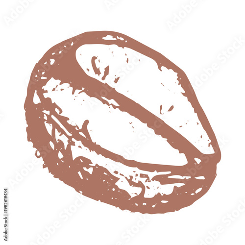 Hand drawn fresh roasted coffee bean Arabica robusta seed doodle Single element for print, web, design, decor
