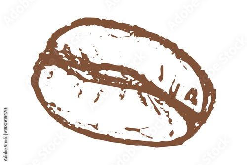 Hand drawn fresh roasted coffee bean Arabica robusta seed doodle Single element for print, web, design, decor